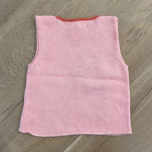 Blabla Pink Sweater Tank Button Detail on Left Shoulder (4Y) - Picture 3 of 4